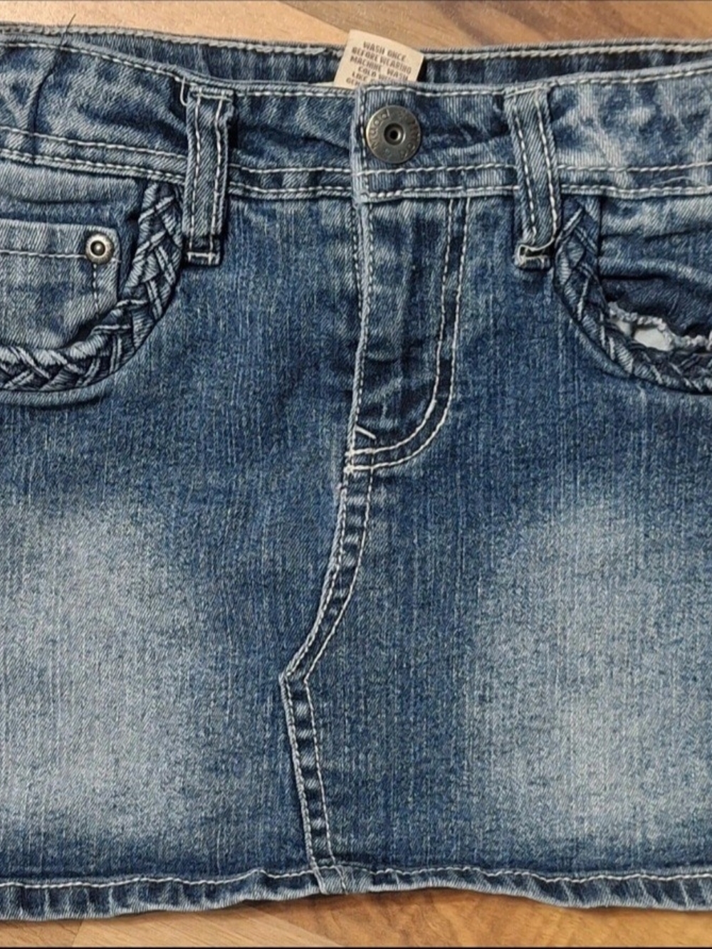 Mudd Girls Blue Denim Mini Skirt